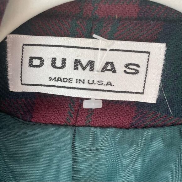 Vintage Dumas made in USA Oversized Plaid Blazer Wool size Large #AG - Picture 6 of 9